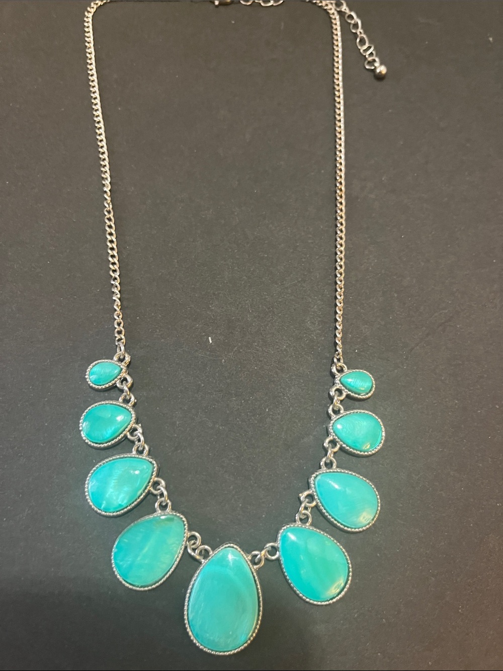 Turquoise Teardrop Statement Necklace - Women's Jewelry